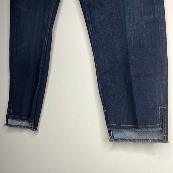 EILEEN FISHER Organic Soft Cotton Step Hem Dark Wash Skinny Jeans - Picture 3 of 9